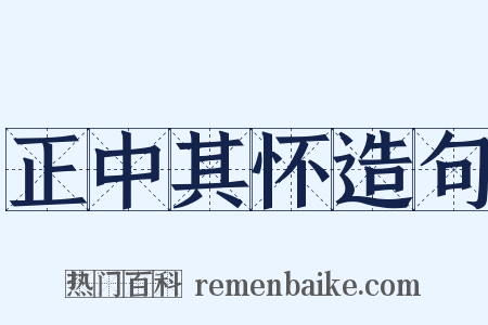 正中其怀造句是什么意思的图片